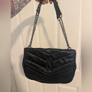 Steve Madden Black Chevron Shoulder Bag